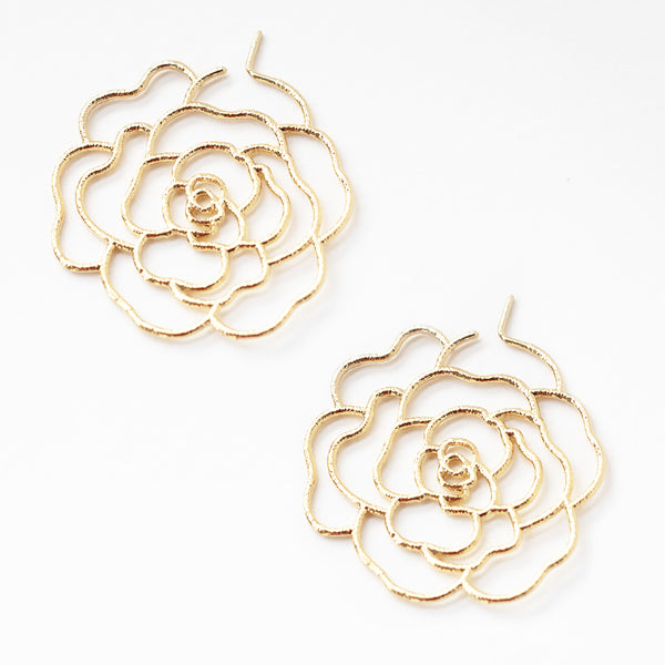 Rose Hoop Earrings